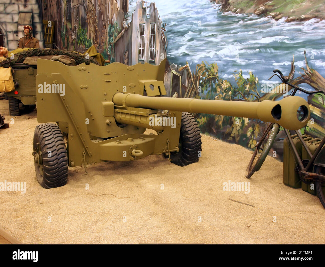 Overloon War Museum....Ordnance QF 6 pounder Stock Photo