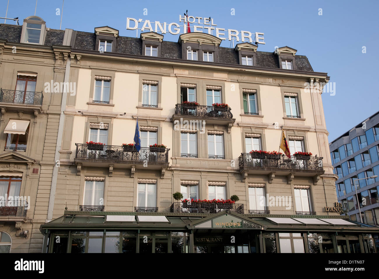Hotel D'Angleterre, Geneva, Switzerland, Europe Stock Photo - Alamy