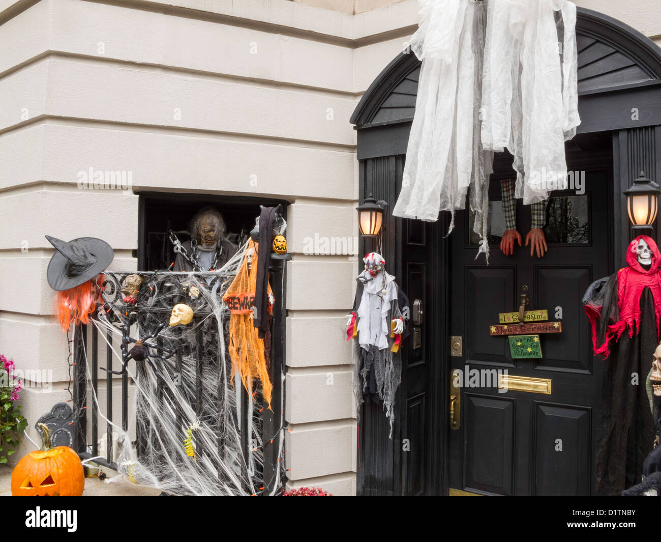 Halloween Decorations , Upper East Side, NYC Stock Photo Alamy
