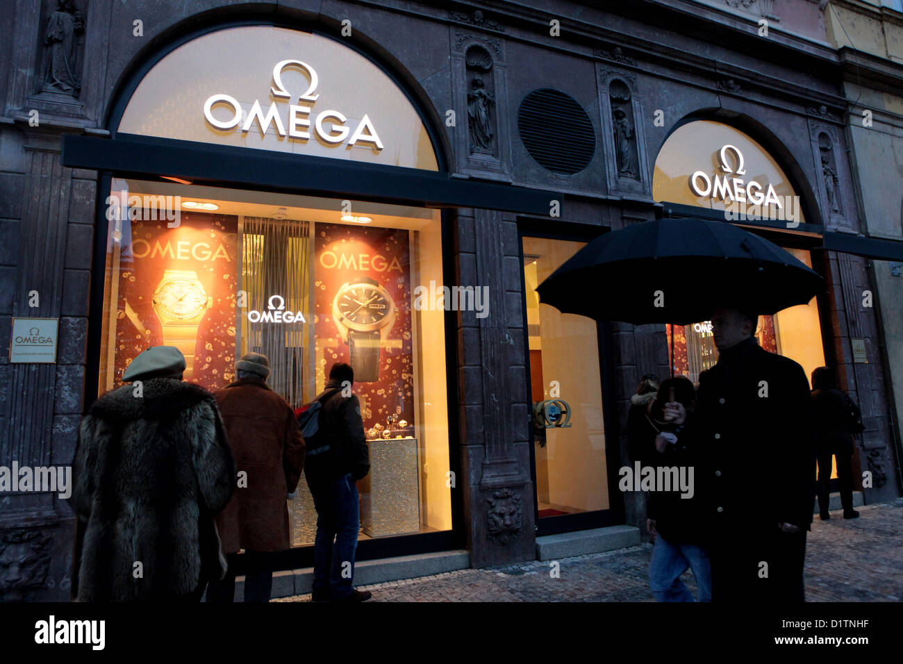 Omega, fashion store in Parizska street Prague, Old Town, Czech