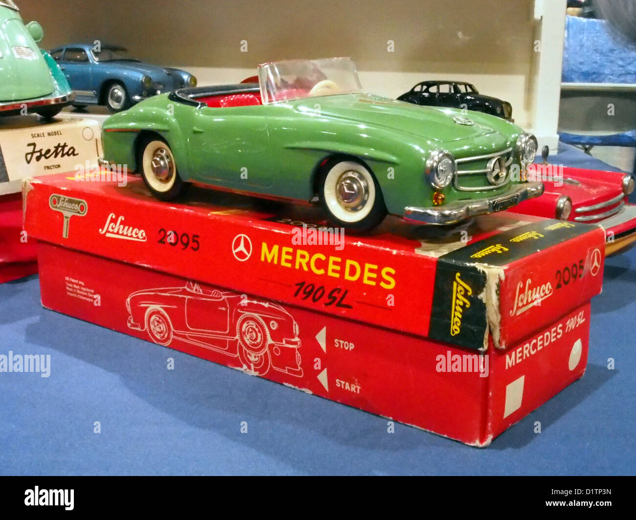 Litho tin toy green Mercedes 190SL, Schuco 2095 Stock Photo - Alamy