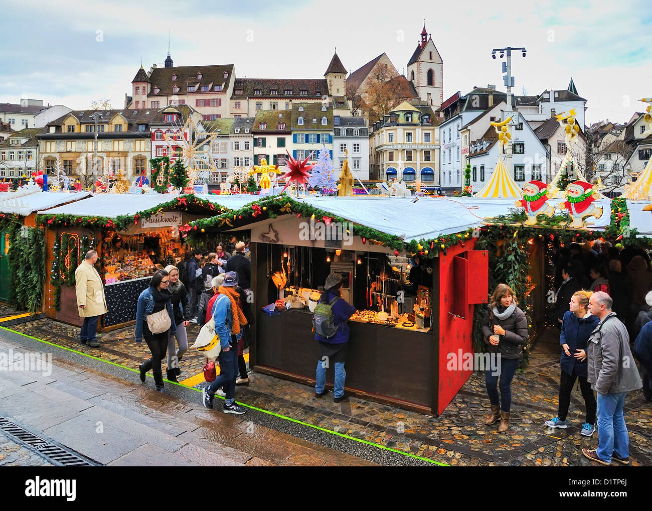 Christmas Market Basel, Switzerland. Stock Photo
