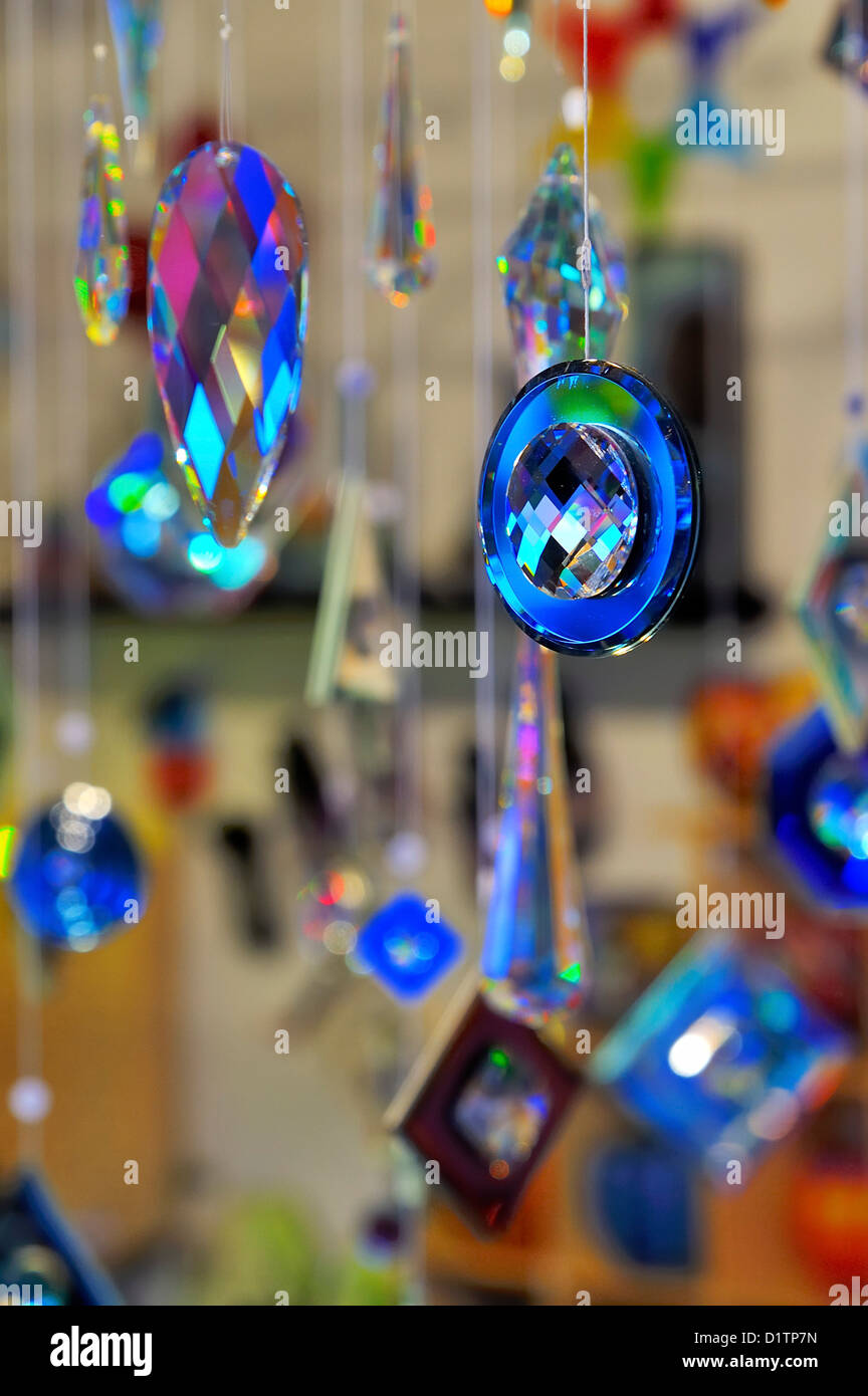 Coloful Christmas glass ornaments at the Christmas Market in Basel, Switzerland. Stock Photo