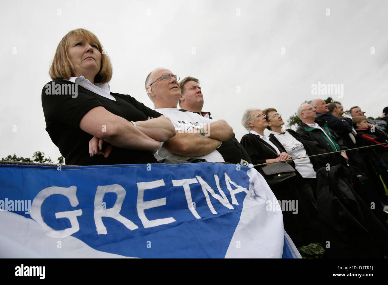 Gretna football fans watch their team play Kelso Stock Photo