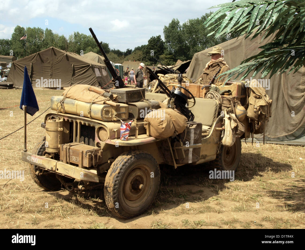 War and Peace Show....Willys MB or Ford GPW in desert camo Stock Photo