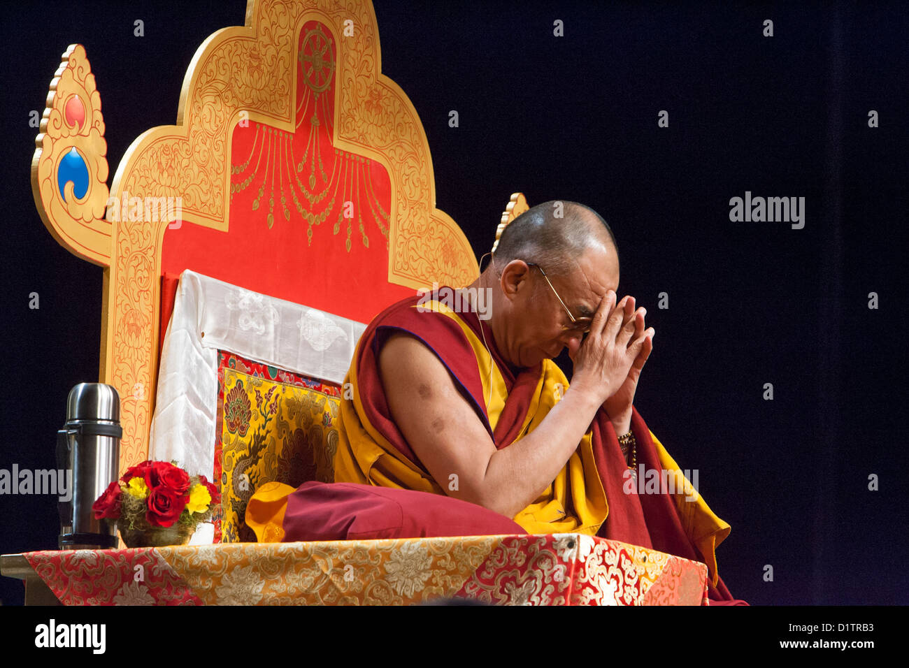 His Holiness The Dalai Lama pictured at the Vector Arena Auckland New Zealand Stock Photo