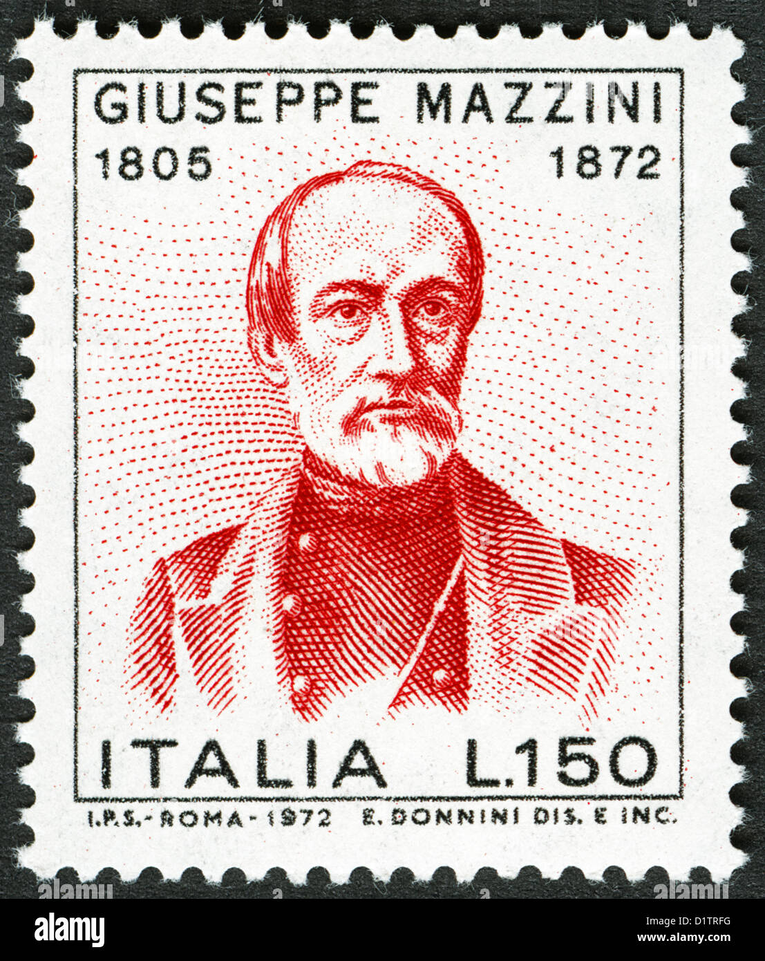 Giuseppe Mazzini (22 June 1805 – 10 March 1872),Italian politician, journalist and activist for the unification of Italy. Stock Photo