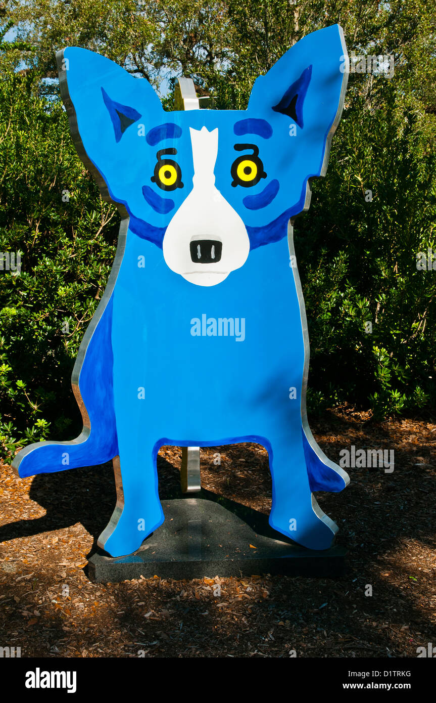Sculpture 'We stand together', author George Rodrigue, Sculpture Garden, New Orleans, Louisiana, USA, North America Stock Photo