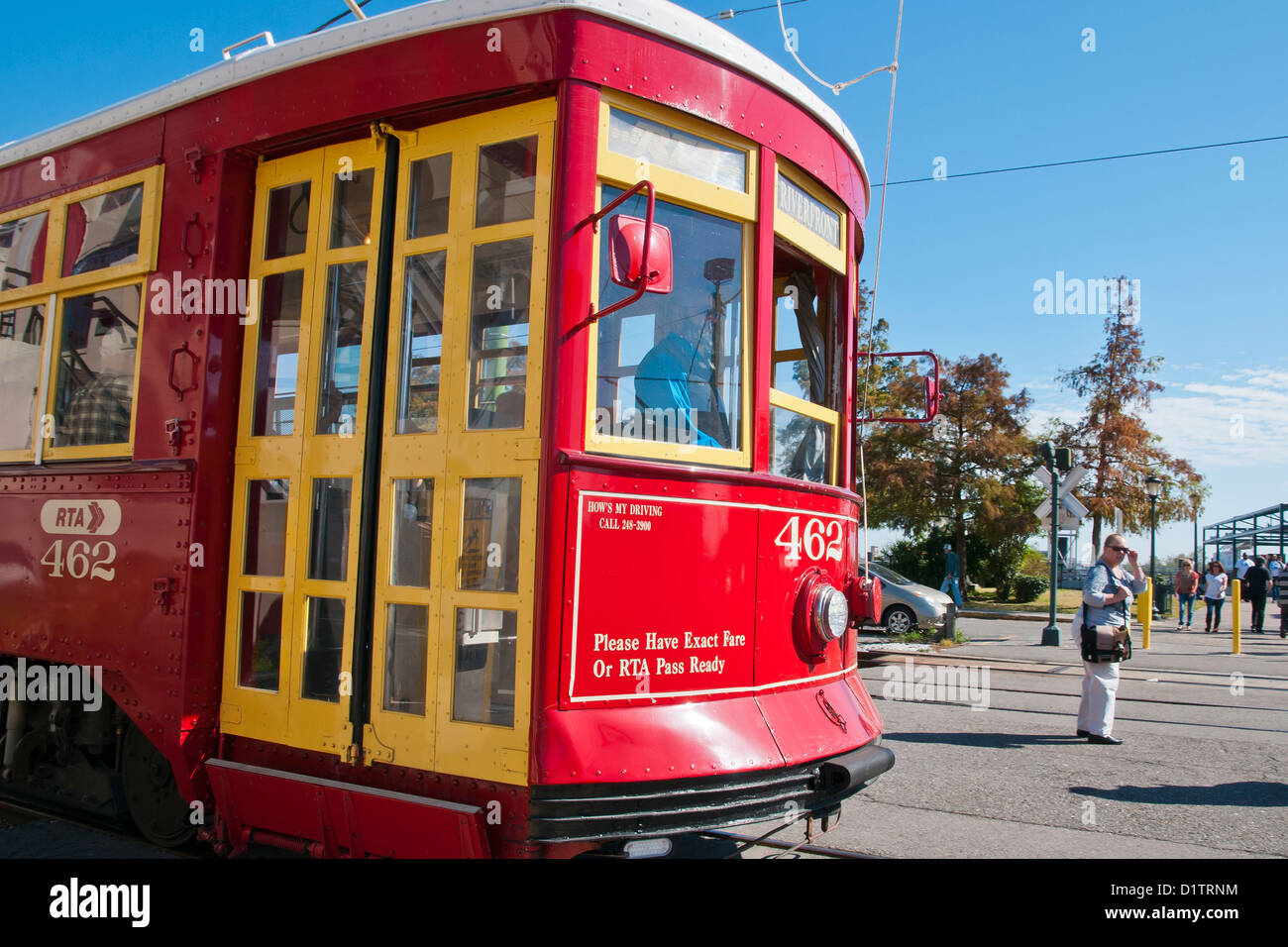 New Orleans tram on the Canal Street Line, New Orleans; state of Louisiana; USA; North America Stock Photo
