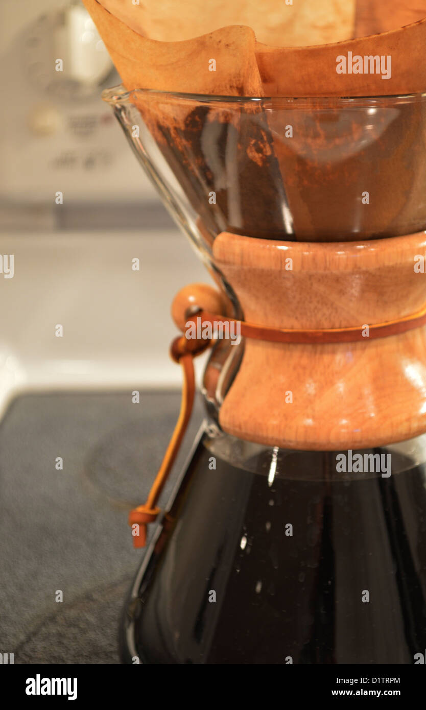 Chemex manual coffee maker on electric stove Stock Photo Alamy