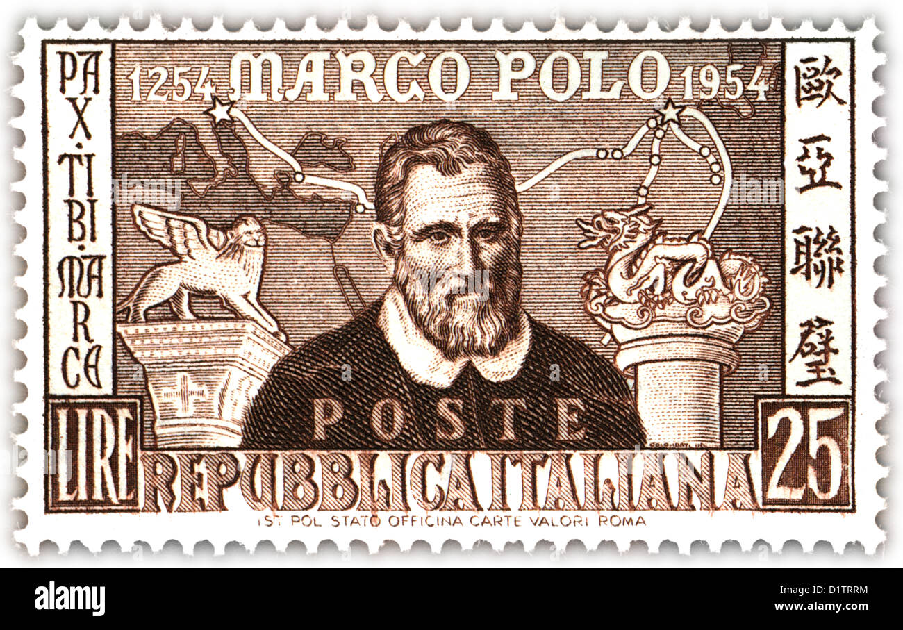 Marco Polo  September 15, 1254 – January 9, 1324. Stock Photo