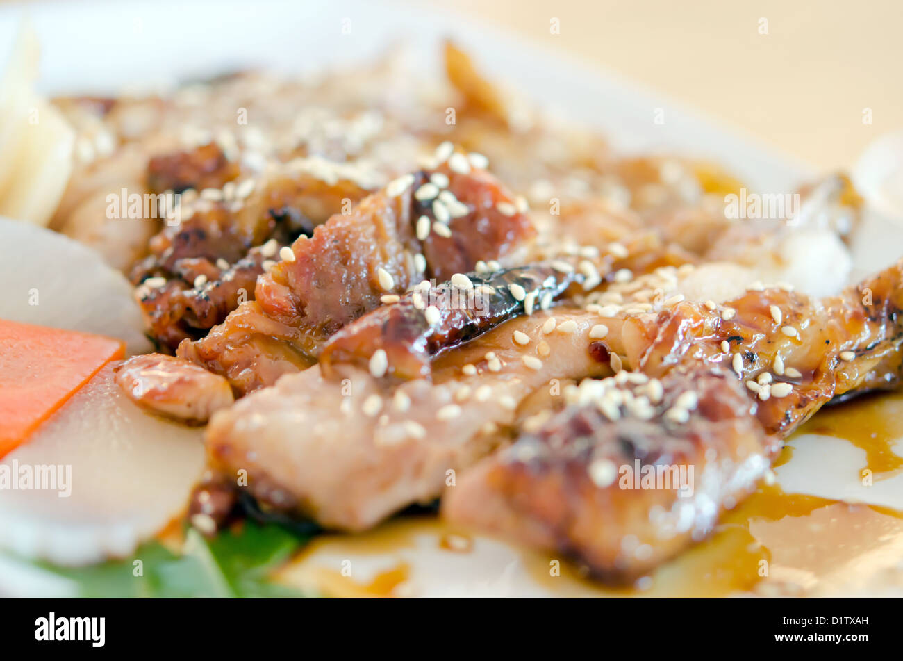 Teriyaki Chicken - Japanese style Food Stock Photo
