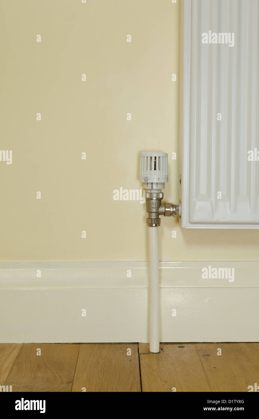 Modern Thermostatic Radiator Control Valve On Central