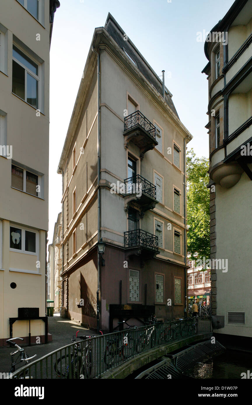 Freiburg, Germany, acute-angled residential buildings in the Fischerau Stock Photo