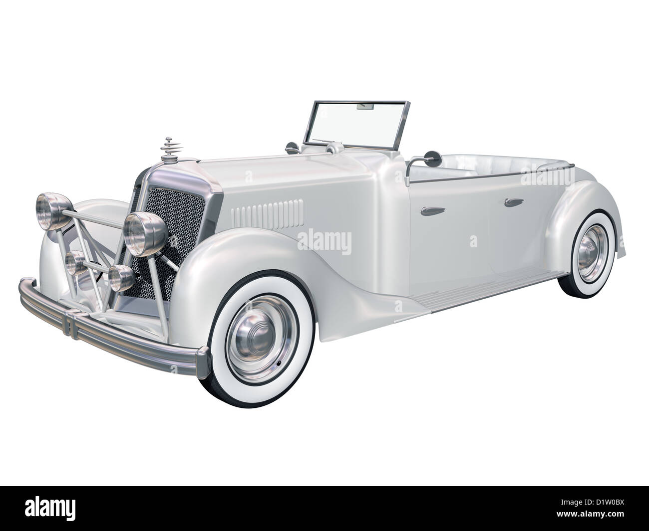 Illustration of a retro classic car fit for any brides wedding Stock Photo