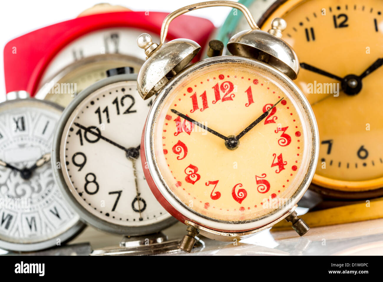 Old clock on a white background Stock Photo - Alamy