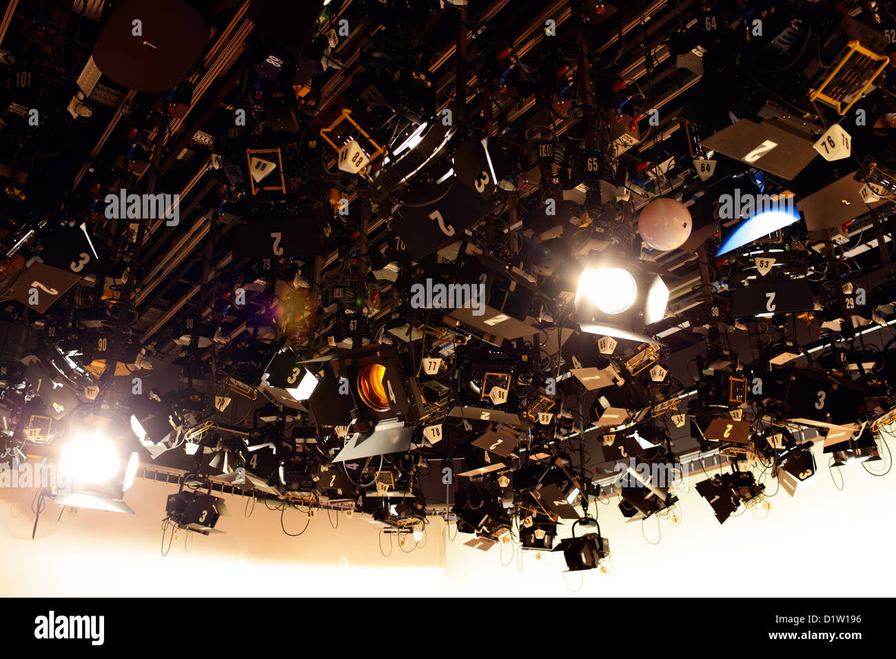 Berlin, Germany, the studio lighting in the ZDF Berlin studio on the