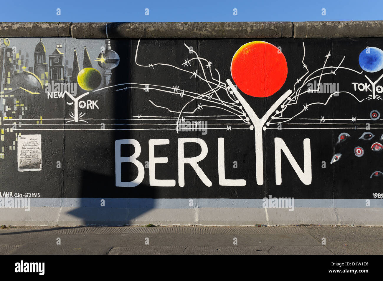 Berlin, Germany, design by Gerhard Lahr BERLYN the renovated East Side Gallery Stock Photo