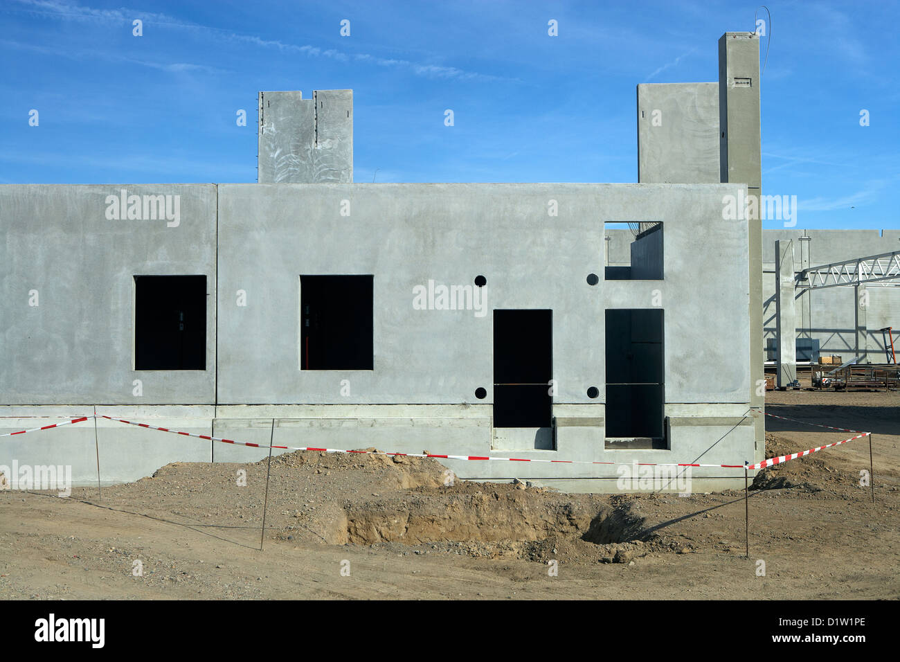 Berlin, Germany mounted, precast concrete at a construction site Stock Photo