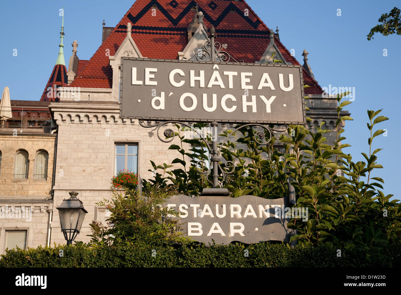 Chateau Ouchy; Lausanne; Switzerland; Europe Stock Photo