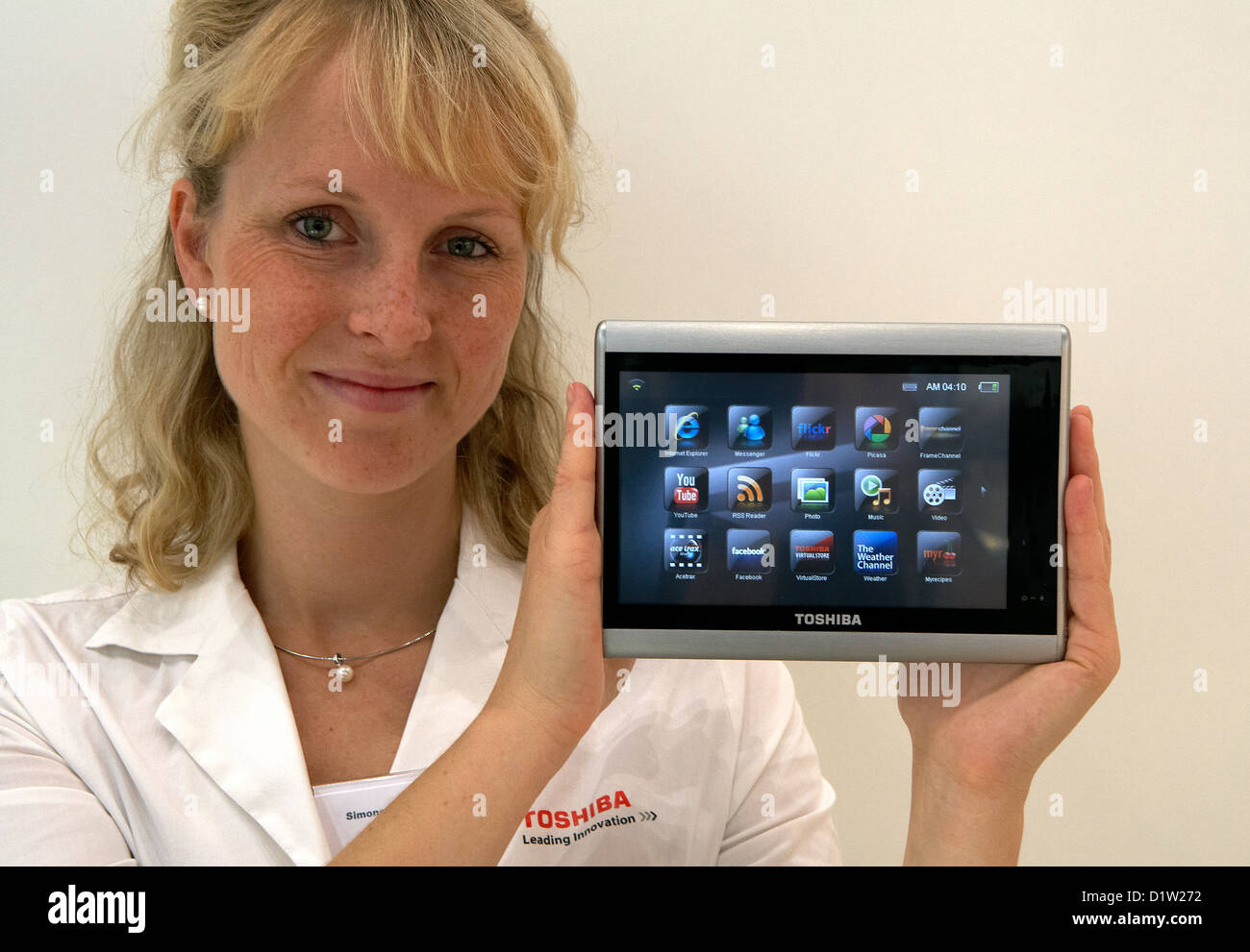 Berlin, Germany, Toshiba presents the multimedia tablet JournE touch at IFA 2009 Stock Photo