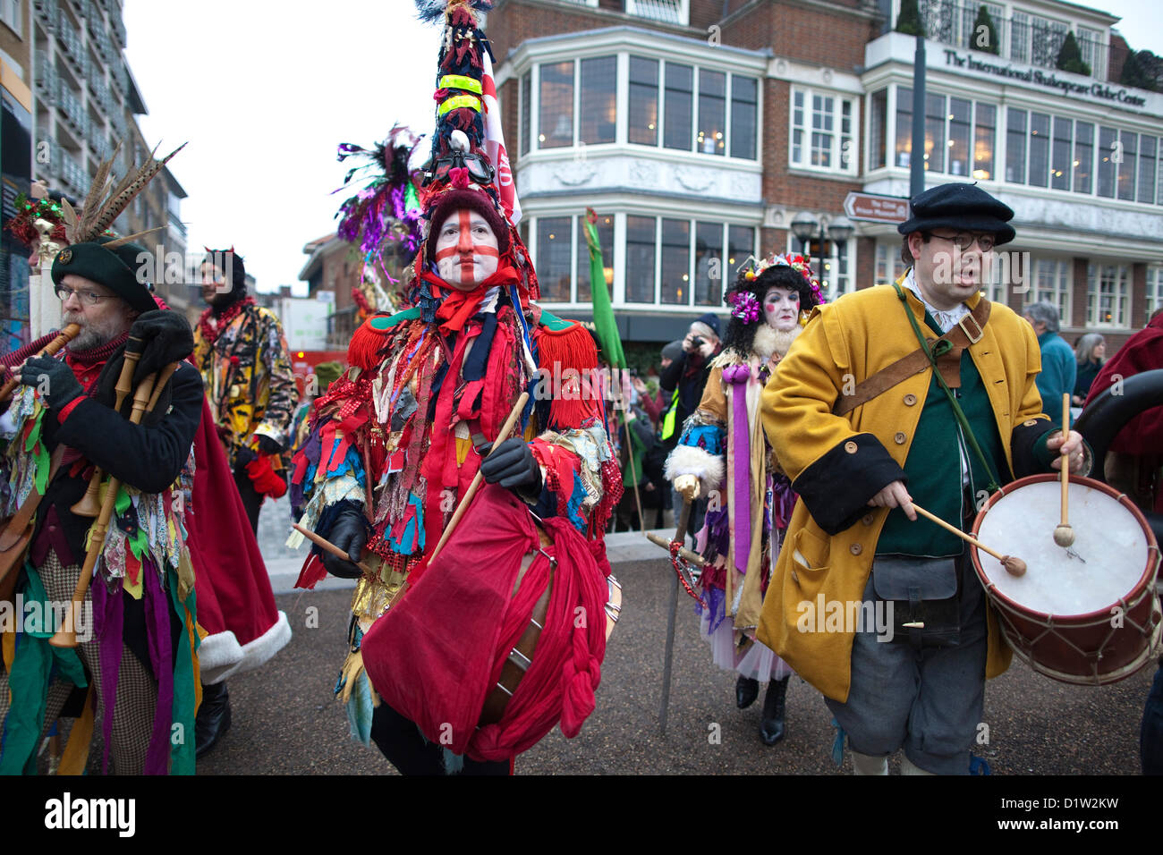 Sunday January 6th 2013, London, UK. The Holly Man, Green Man and ...