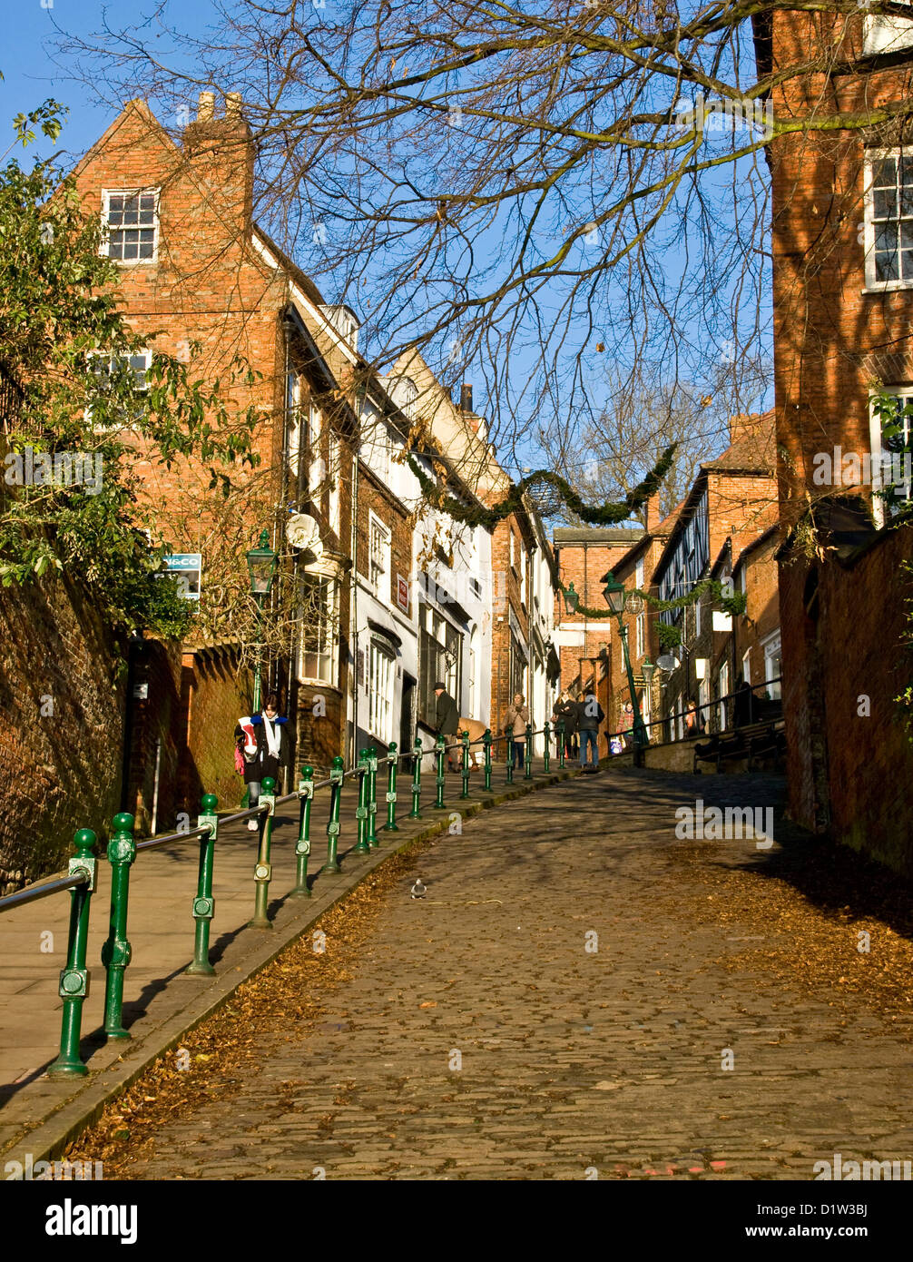 View up Steep Hill, Lincoln Stock Photo