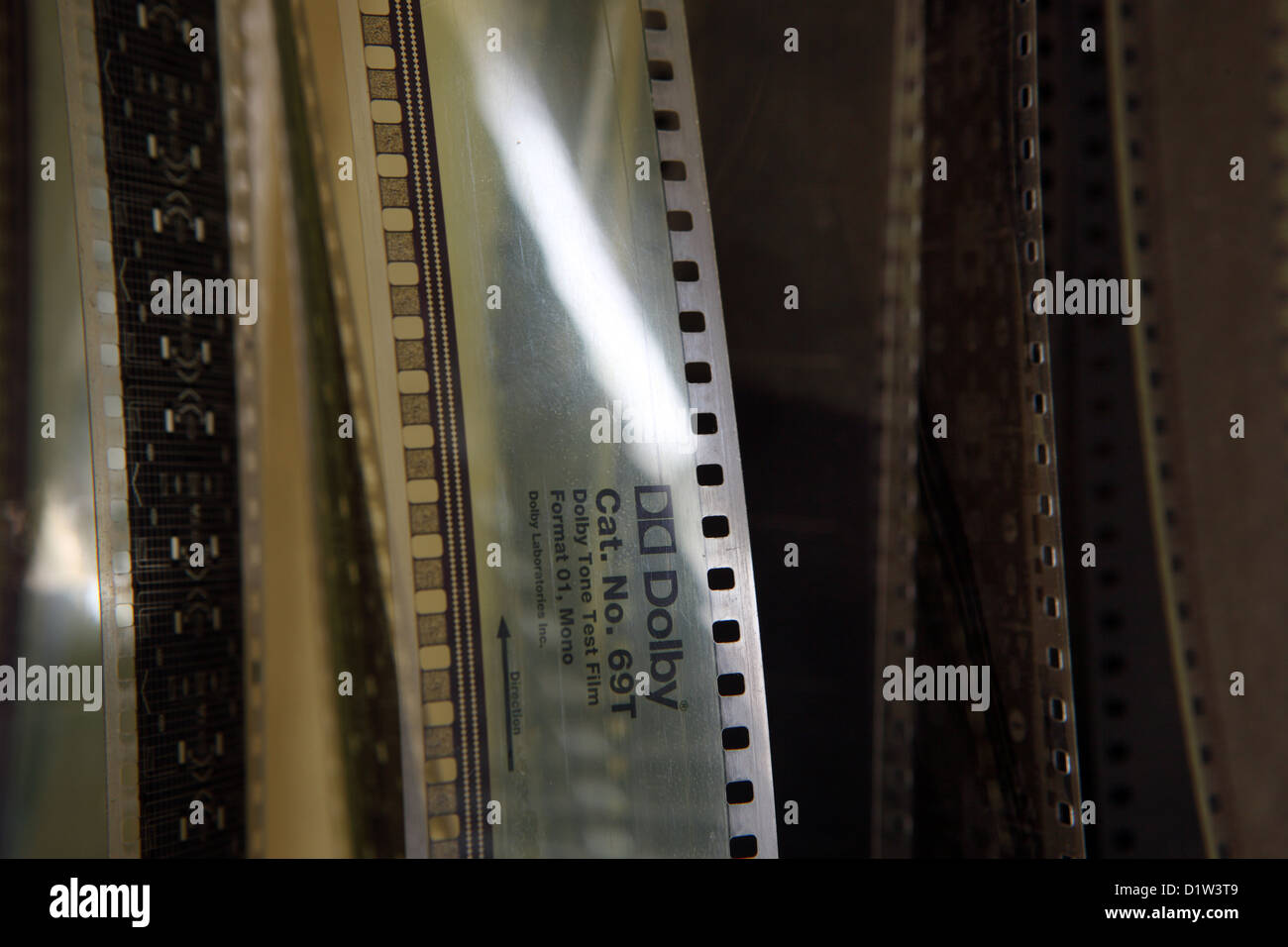 Berlin, Germany, film strips with soundtrack in Dolby format Stock Photo