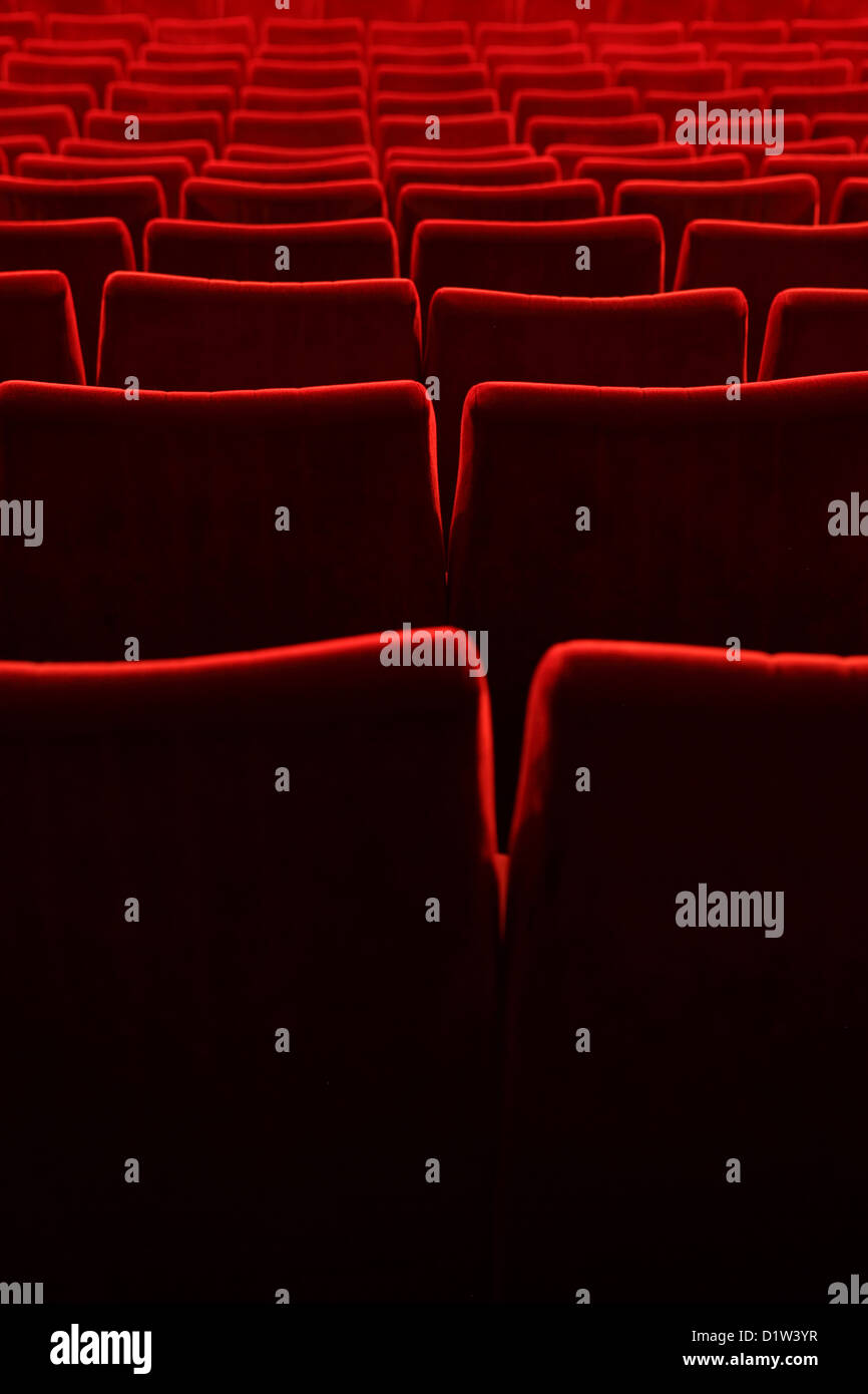 Berlin, Germany, empty seats in a movie theater Stock Photo