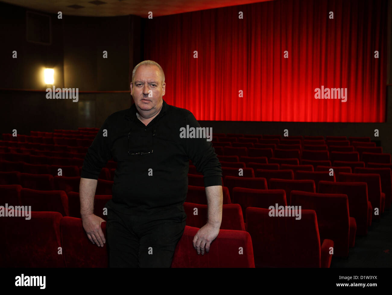 Berlin, Germany, Lutz Joergens in the cinema of the Adriatic Filmbuehne Stock Photo