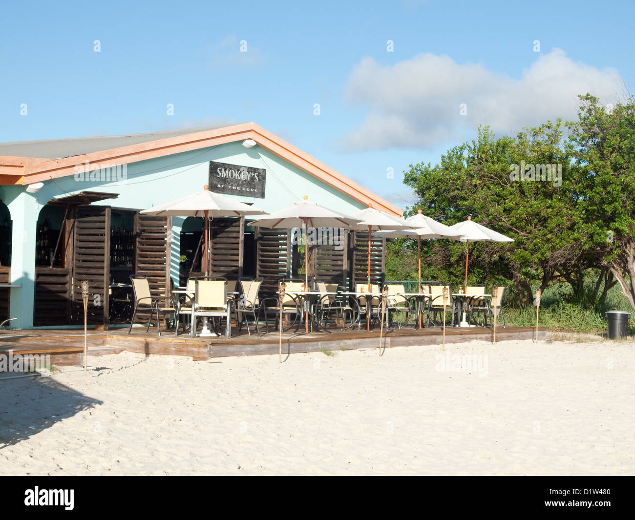 Smokey's beach restaurant, Anguilla, West Indies Stock Photo Alamy