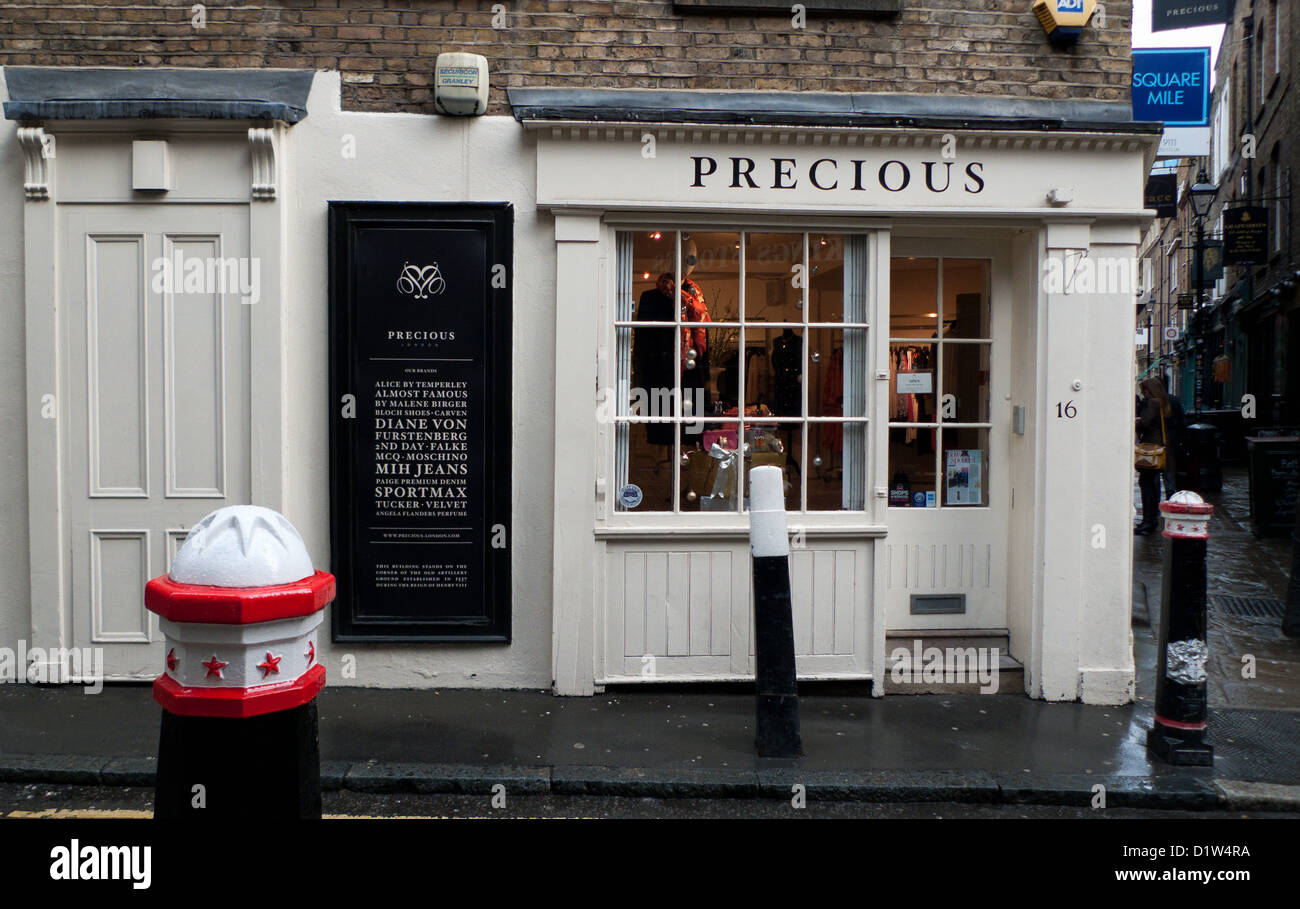 Precious boutique shop exterior Spitalfields East London England UK