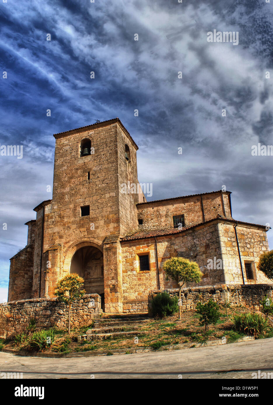 Gothic church in Castilla la Mancha, Spain Stock Photo