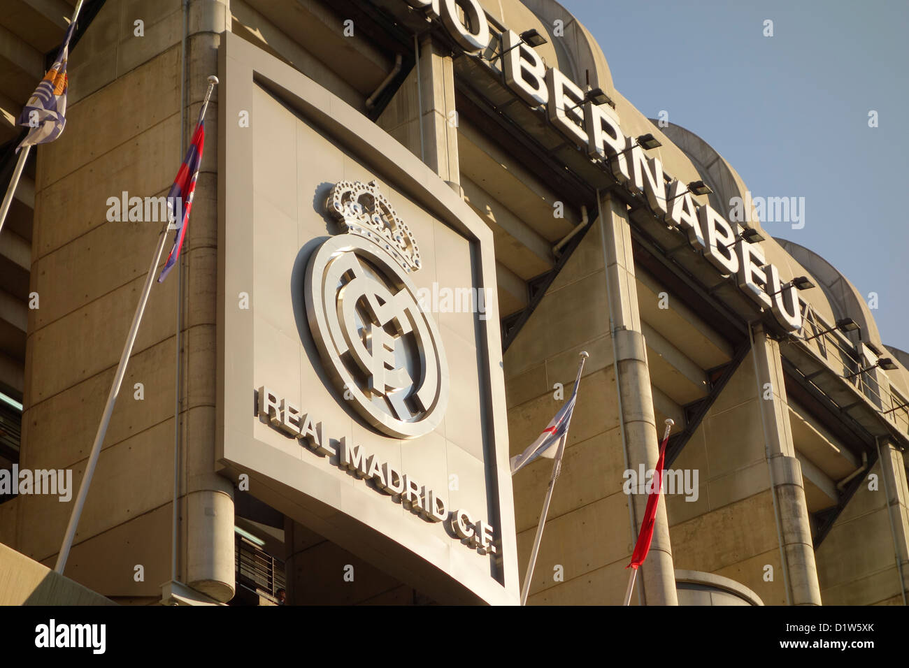 bernabeu madrid real soccer football stadium santiago scarf fan merchandise street vendor sport Stock Photo