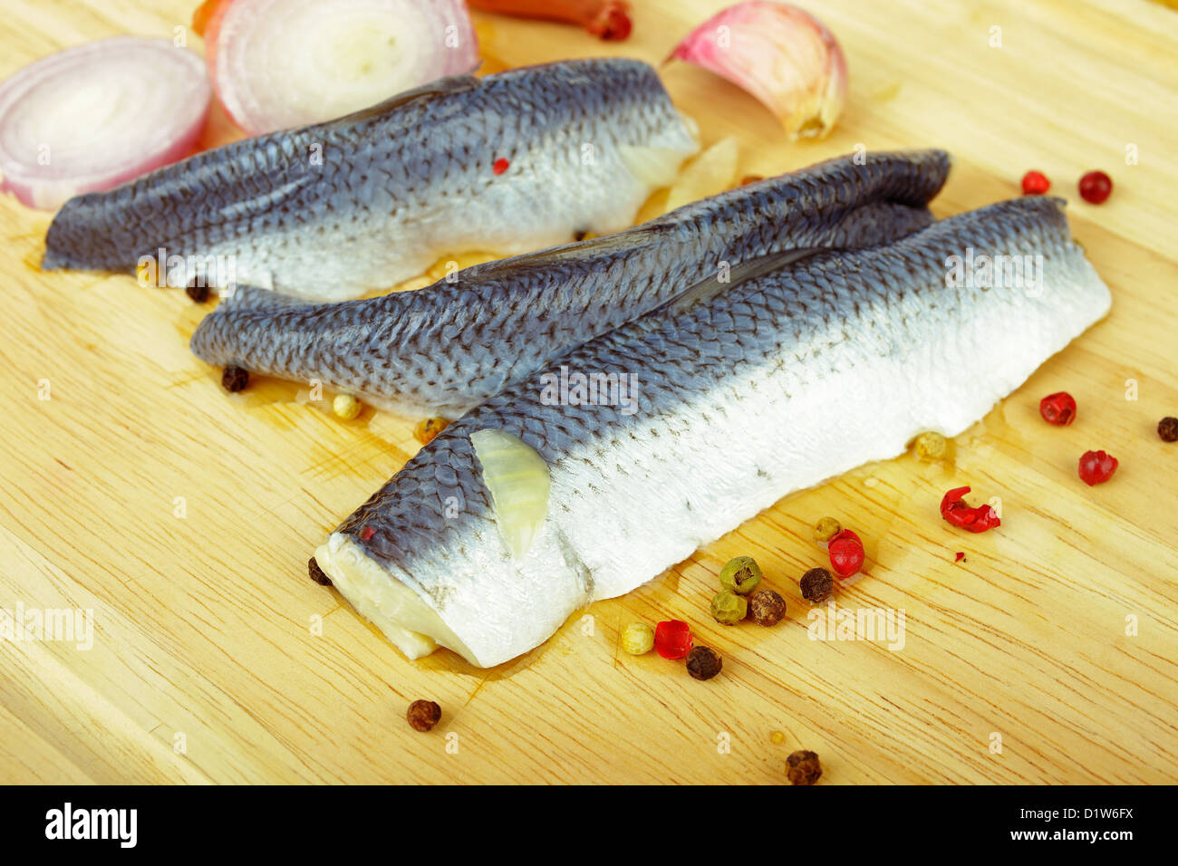 Herring and onion Stock Photo Alamy
