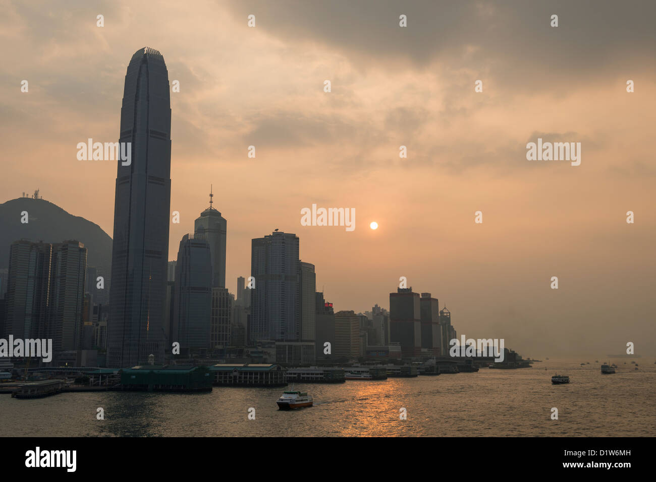 Hong Kong Skyline at Sunset Stock Photo - Alamy
