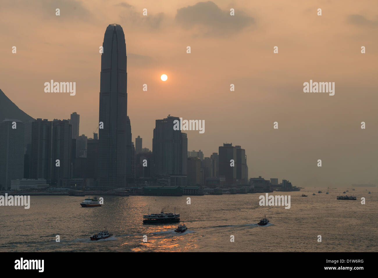 Hong Kong Skyline at Sunset Stock Photo - Alamy