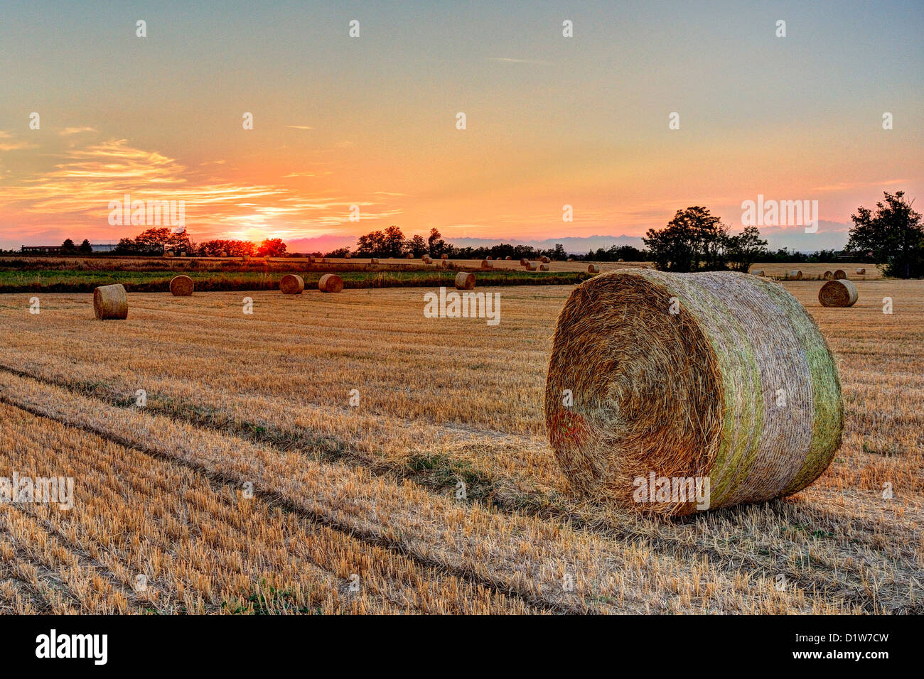 Sunset At The Farm In Italy Stock Photo Alamy