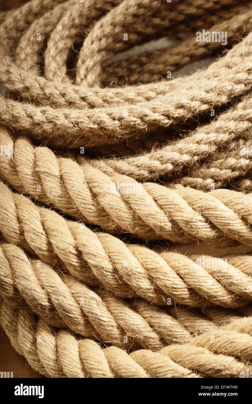 Interleaved linen ropes used for grinder Stock Photo - Alamy
