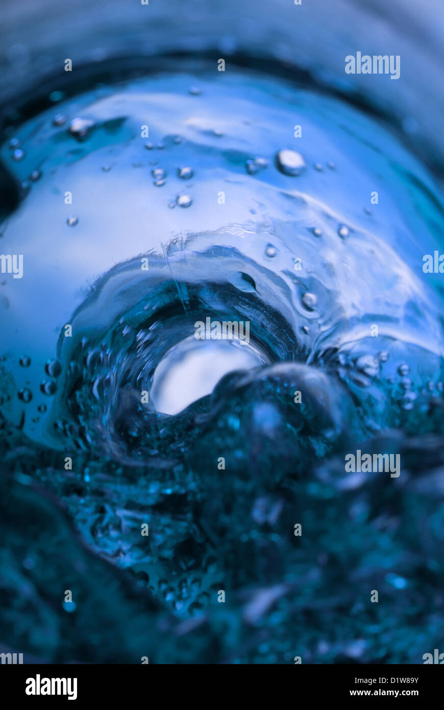 Inside bottle shot while pouring blue liquid Stock Photo Alamy