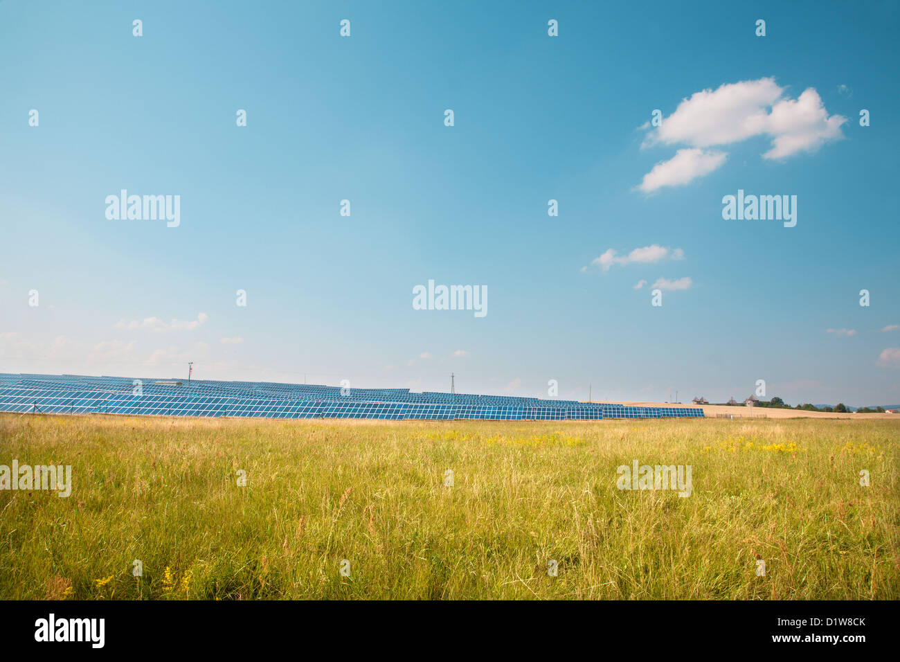 solar panels and the sky - landscape Stock Photo
