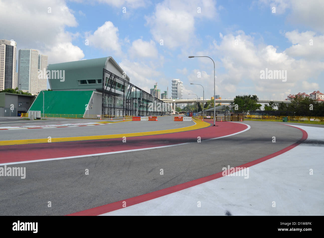 Formula One Racing Track, Singapore. Stock Photo