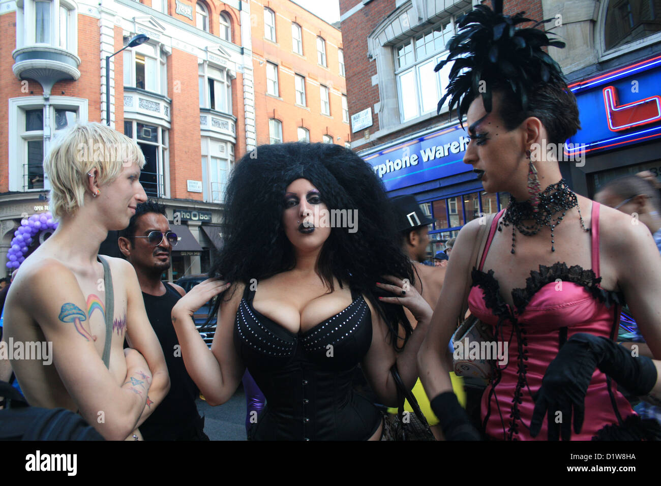 Gay Pride afterparty in the streets of Soho, London Stock Photo