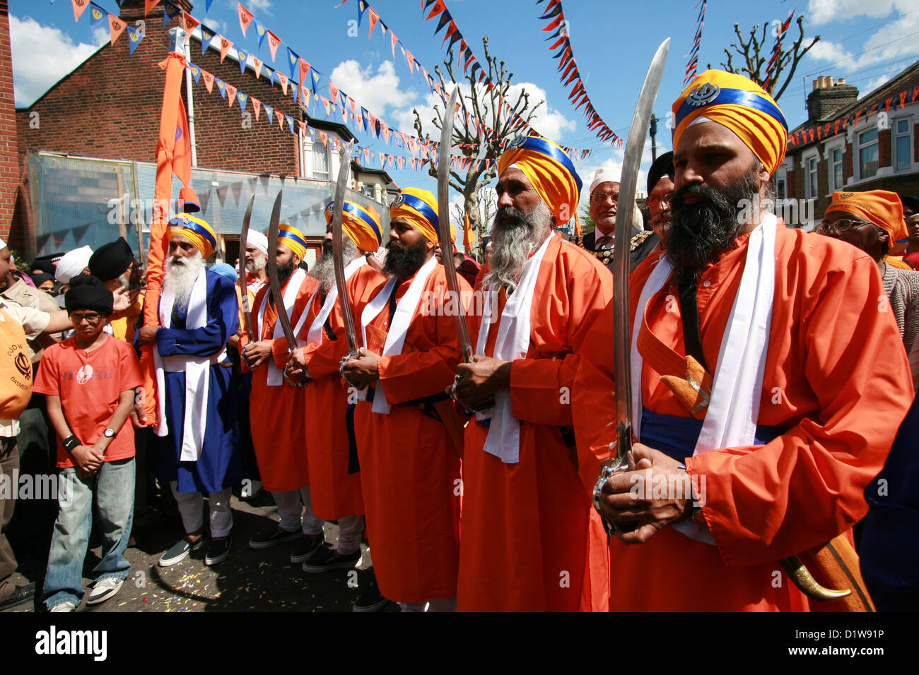 Sikhs at Vaisakhi procession in London Stock Photo Alamy