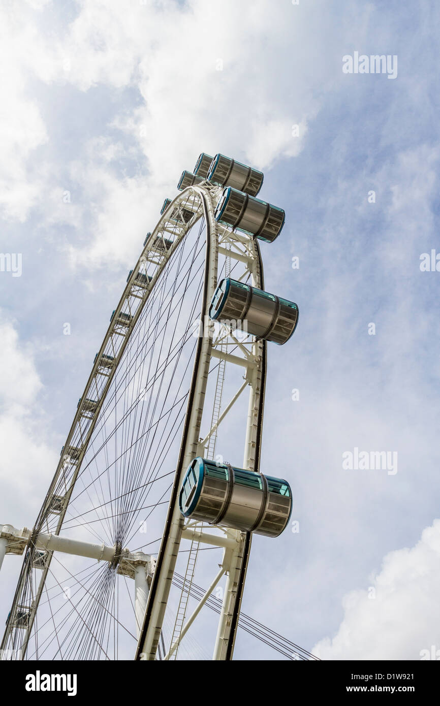 Singapore Flyer is the largest observation wheel in the world. Stock Photo