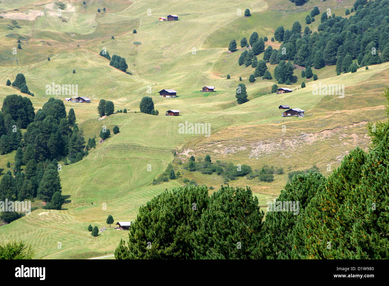 chalets on the dolomite meadows Stock Photo - Alamy