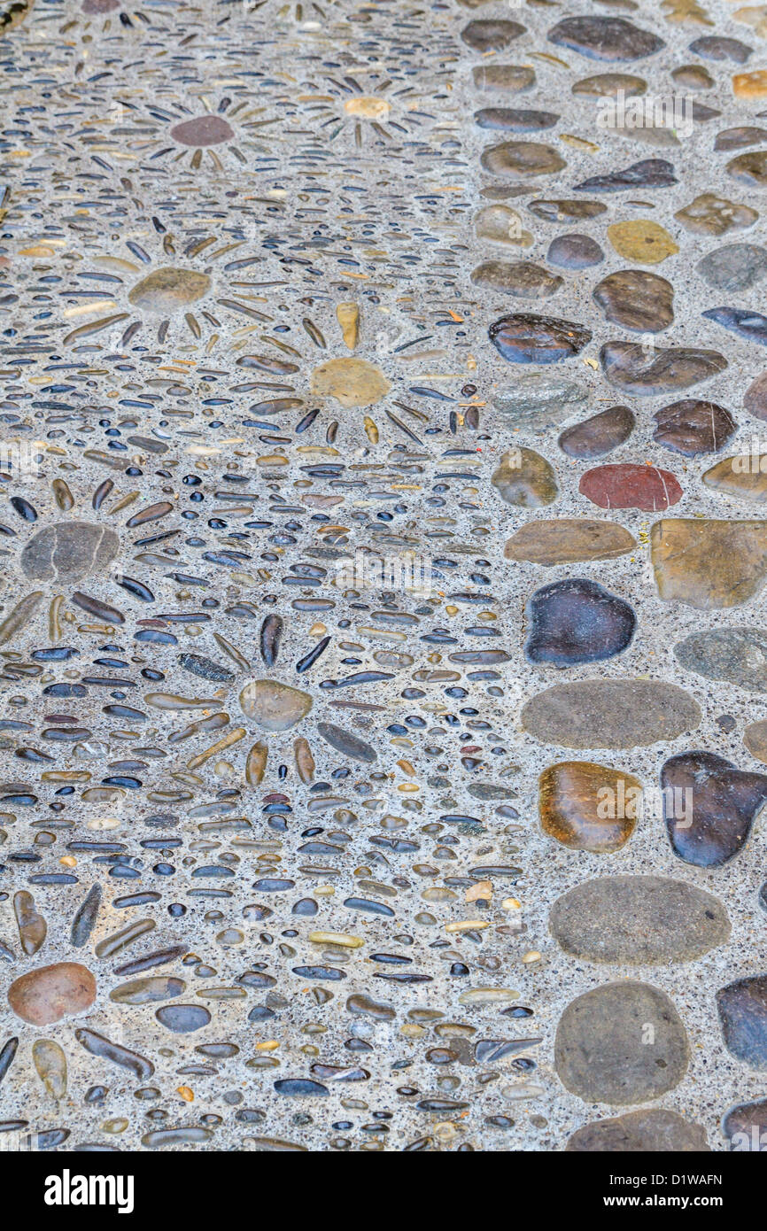 Old interesting and colorful stone pavement Stock Photo