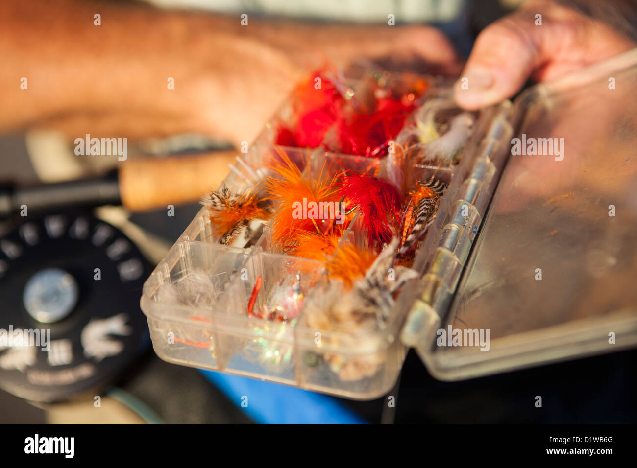 flies for catching surf perch, La Conchita Beach near Carpinteria, California, United States of America Stock Photo