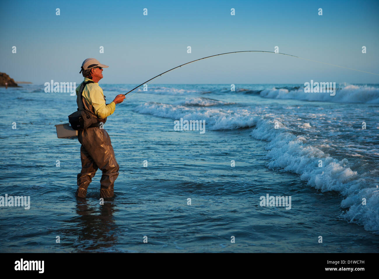 Surf fishing casting beach hi-res stock photography and images