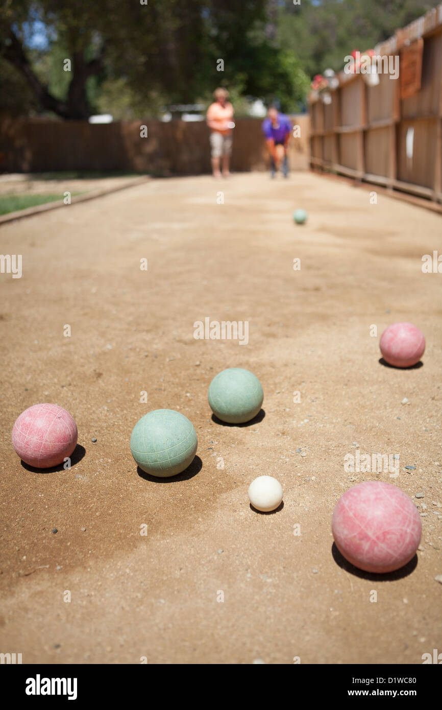 bocce court, Ojai, California, United States of America Stock Photo